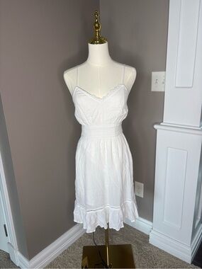 Hollister White Elastic Waist Sundress